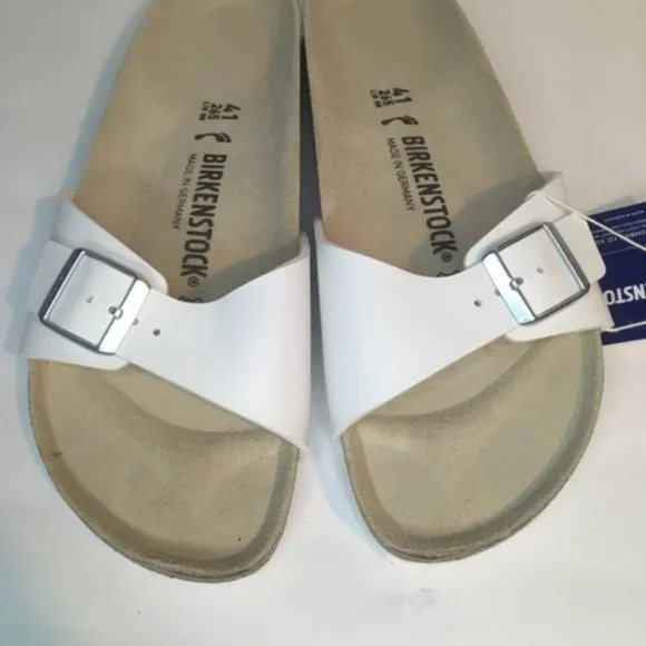 NEW Birkenstock Madrid White 41 narrow Slide Sandal - Picture 6 of 6